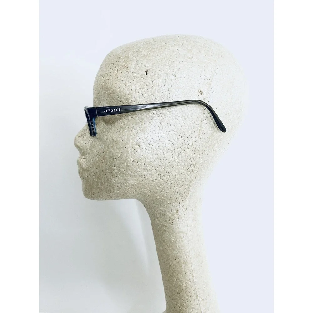 Versace Brown Blue Lucite Wood Style Rectangular Glasses Italy MOD 53 17 135